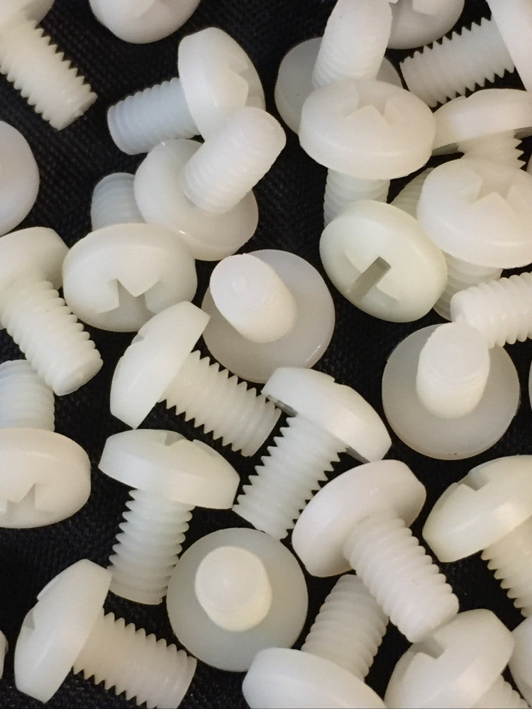 Lot of 100 M6-1.00mm Nylon Plastic Machine Screws 10mm Long Phillips Pan Head