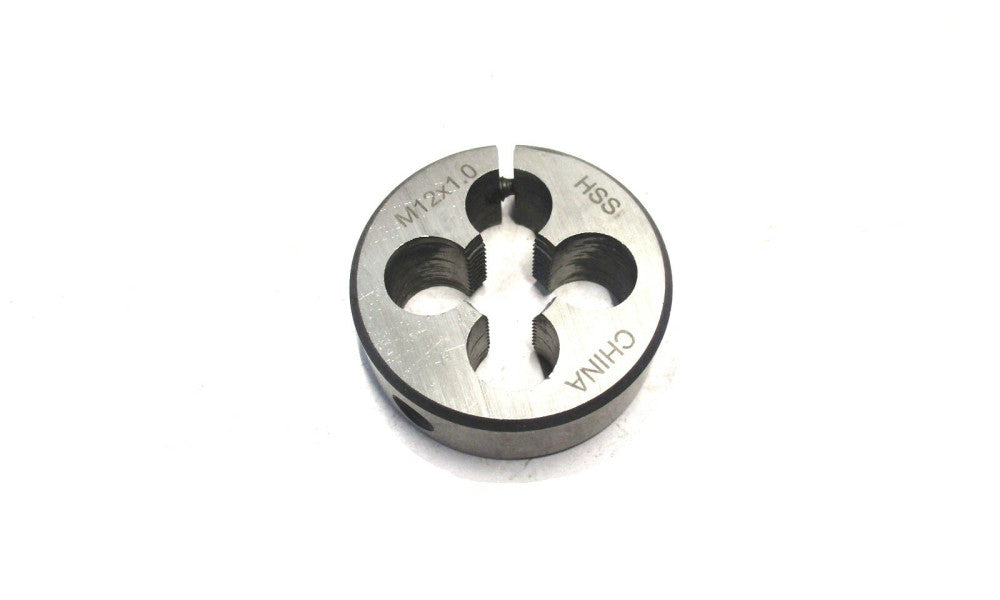 NEW M12x1.00 x 1-1/2" OD Metric Fine RH HSS Round Adjustable Die