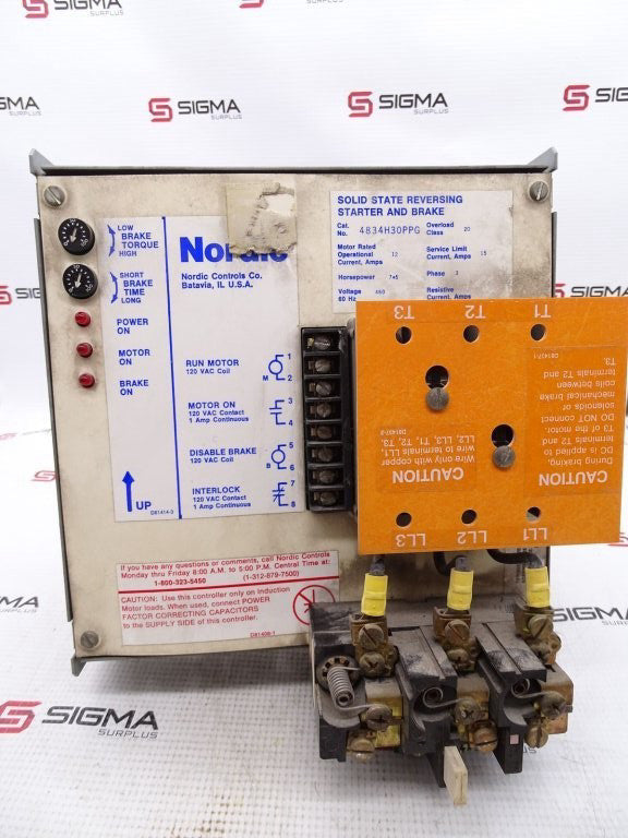 NORDIC 4834G30PPG MOTOR STARTER AND BRAKE (95474 - USED)