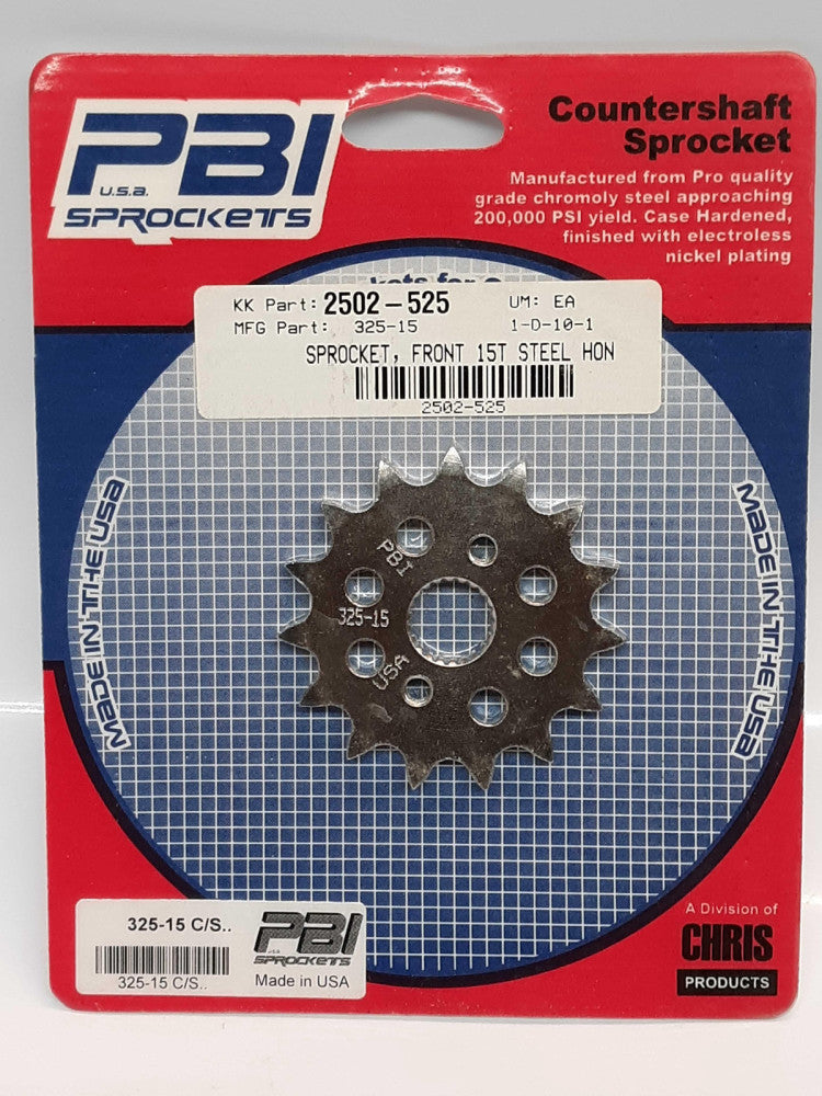 PBI 325-15 C/S Countershaft Steel Front Sprocket 15T Honda