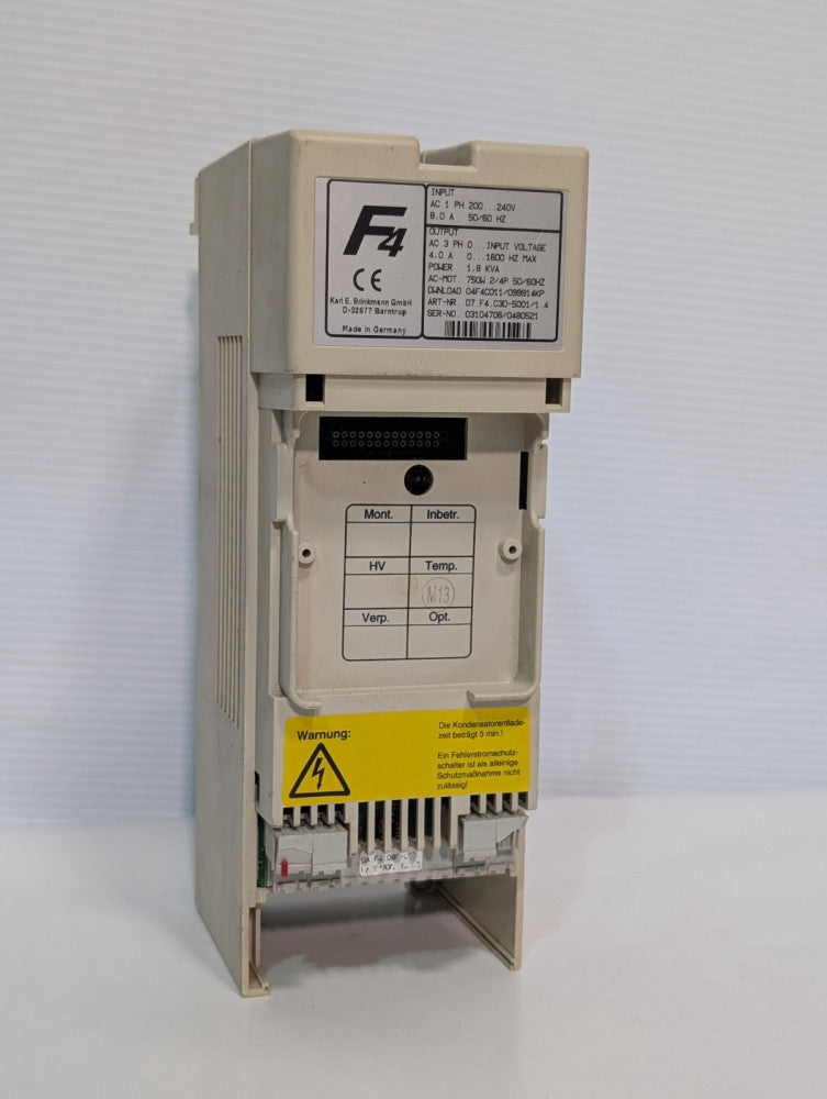Karl E. Brinkmann, KEB, 07.F4.C3D-5001/1.4 F4 Frequency Inverter 1-Phase, 240VAC