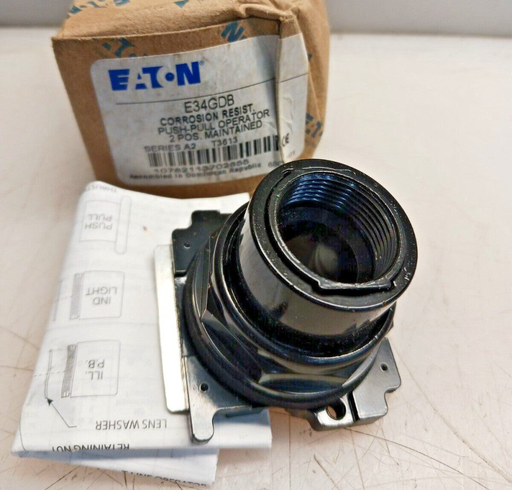 NEW EATON E34GDB CORROSION RESISTANT PUSH-PULL OPERATOR 2 POSTION MAINTAINED