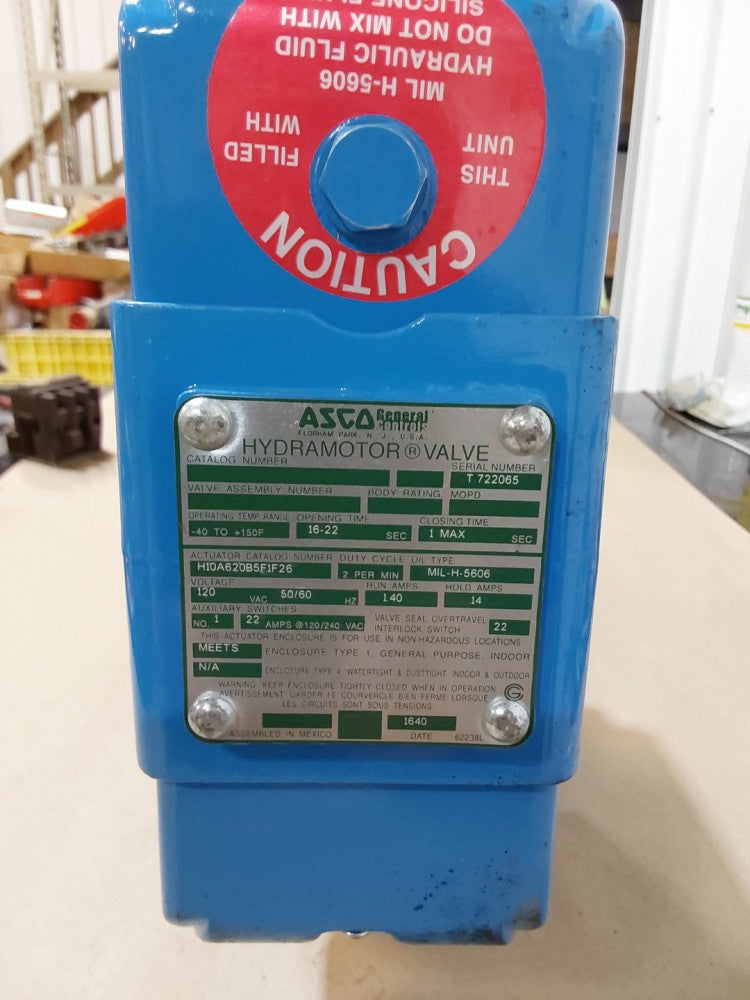 ASCO H10A620B5F1F26 Hydramotor Valve Fuel Gas Actuator