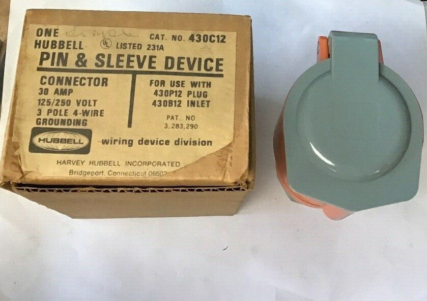 HUBBELL 430C12 PIN&SLEEVE 30AMP 125/250V 3POLE 4-WIRE GROUNDING
