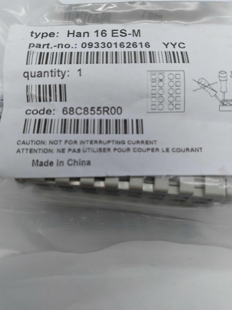 NEW HAN 16 ES-M Rectangular Plug Insert 09330162616 YYC