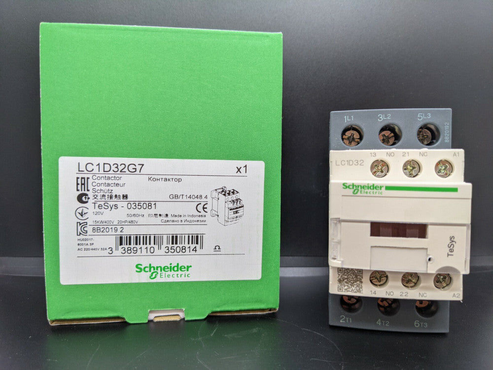 Square D LC1D32G7 32 Amp 3 Pole 120V AC Contactor