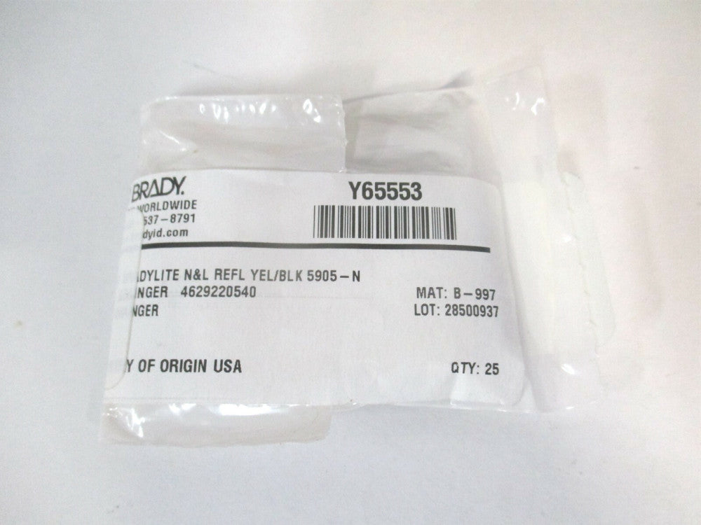 Brady (5905-N) 1" x 1" x 1-1/2" OAL Retroreflective N Letter Label - Lot of 25