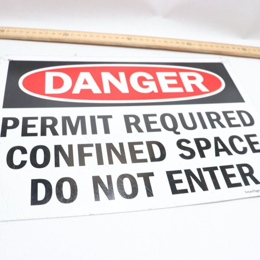 Danger - Permit Required Confined Space Do Not Enter Or Remove Cover Sign 10x14"