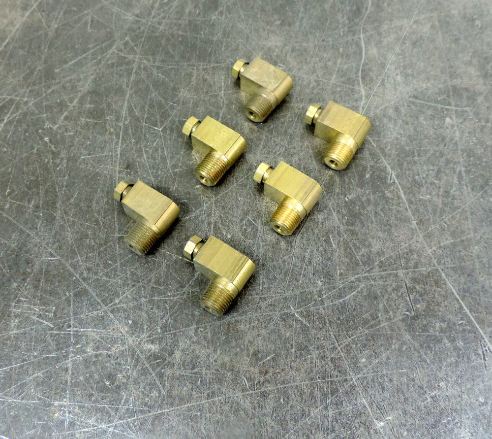 Lincoln 66414 1/8" Brass Tube Connector W/ Brass Nut 1/8" MNPT Lot of Six (6)