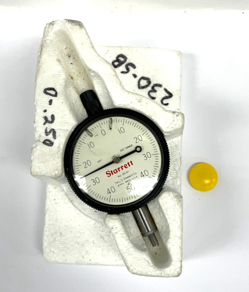 STARRETT 25-141 DIAL INDICATOR 0 TO 0.250" 0-50-0