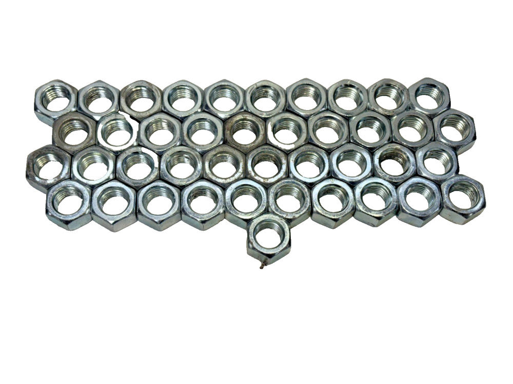 HEX NUTS (LOT OF 41) 3/4"- 10 THREADED 1-1/4" HEX 5/8" HEIGHT ZINC PLATED