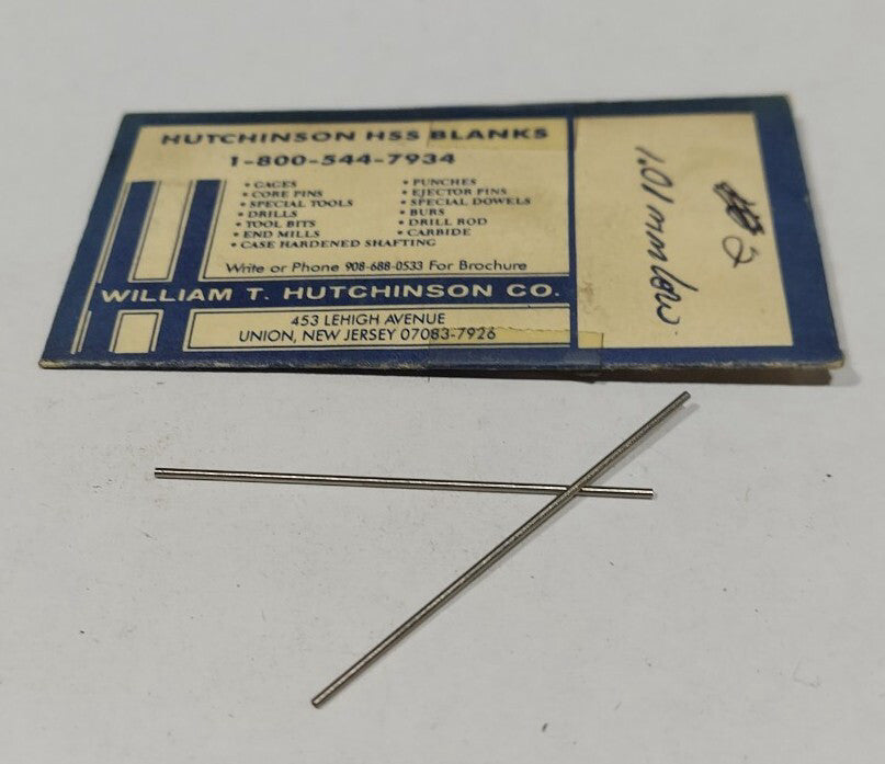Lot Of 2 - USA Hutchinson 1.01mm x 2" Low Drill Blank Reamer Pin Gage