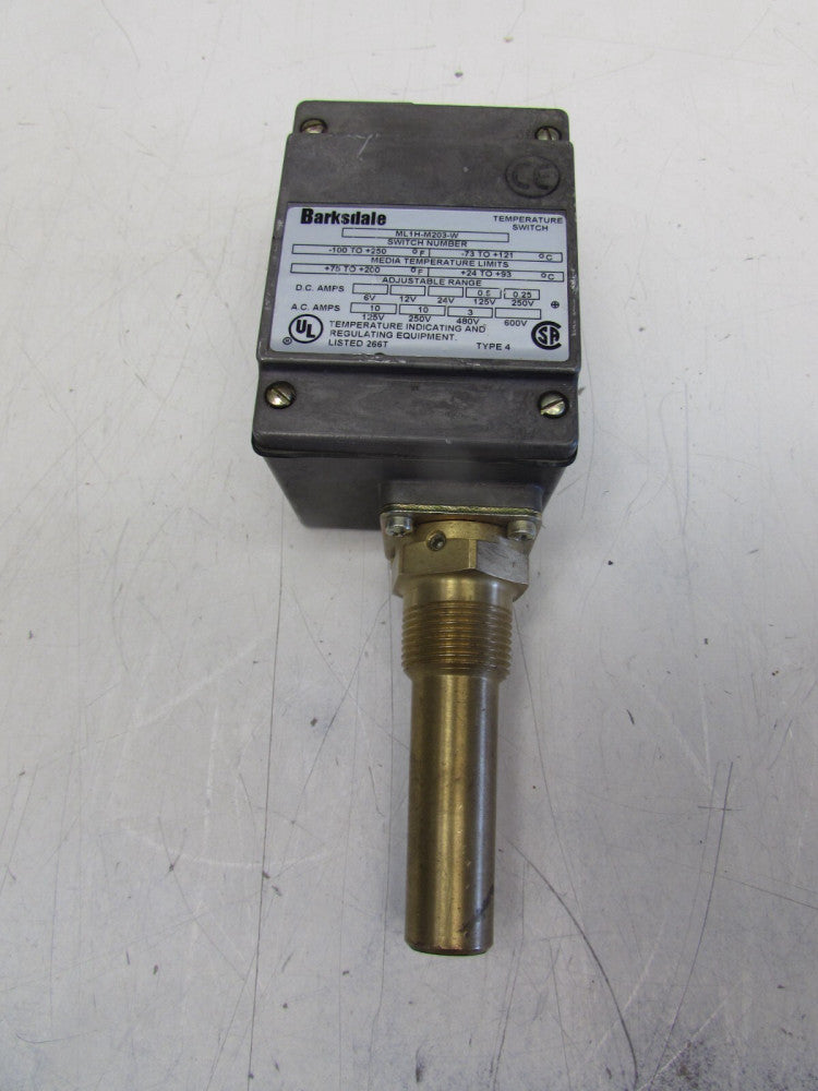 BARKSDALE ML1H-M203-W , TEMPERATURE SWITCH, 75-200F , NEW OLD STOCK! MAKE OFFER!