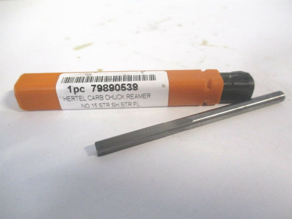 (500-003015) #15 x 7/8" x 2-3/4" OAL Straight Shank 4Fl Carbide Chucking Reamer