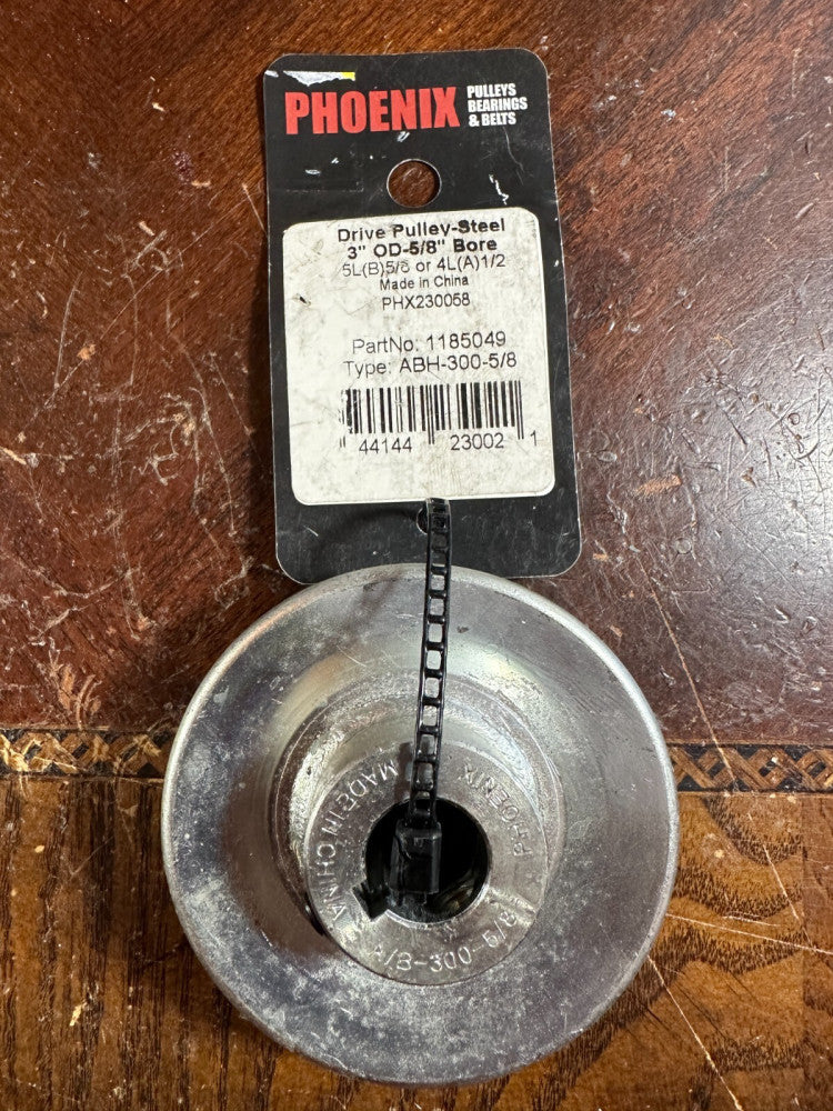 Phoenix 1185049 drive Pulley Steel 3" OD 5/8" Bore ABH-300-5/8