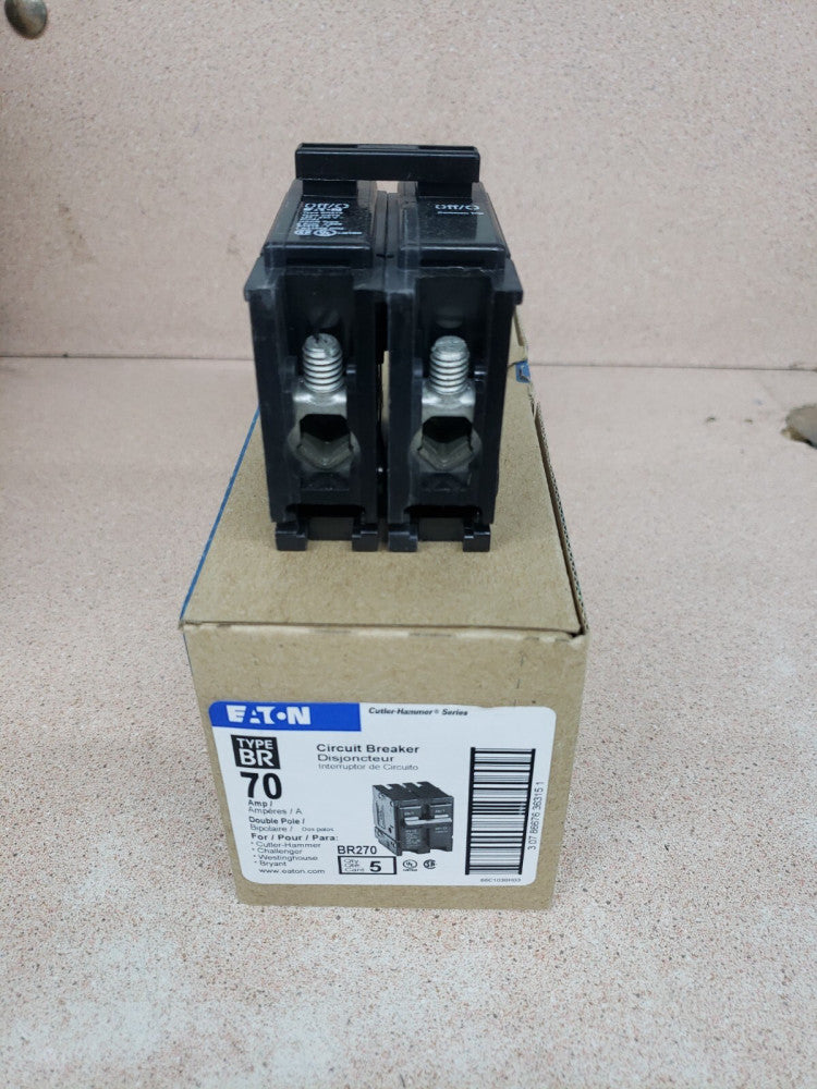 (1) NEW EATON BR270 Circuit Breaker 120/240 Volts 70 Amps 2-Pole FREE SHIPPING
