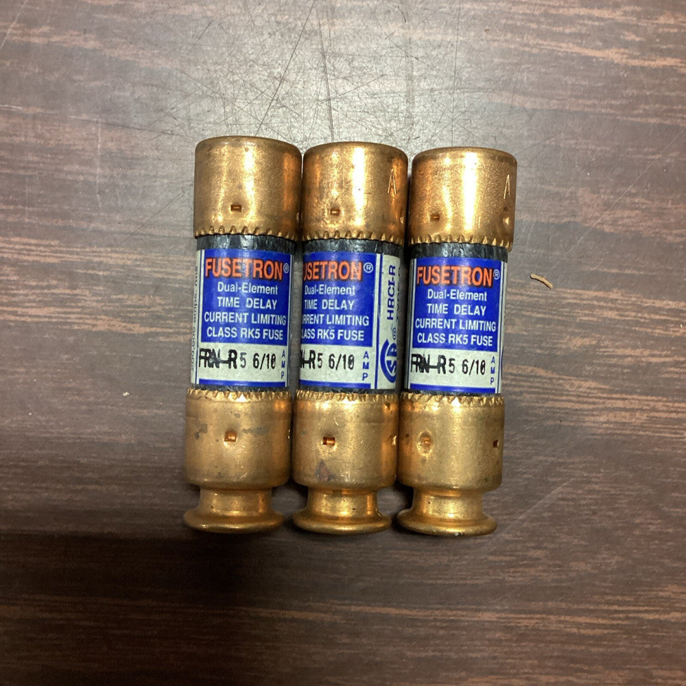 LOT OF 3 BUSSMANN FUSETRON FRN-R-5-6/10 FUSE