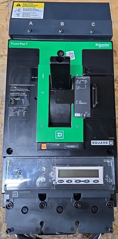 NTO Square D LJA36400CU53XEHACSAYH3YP PowerPact Circuit Breaker 400A 3P 600V
