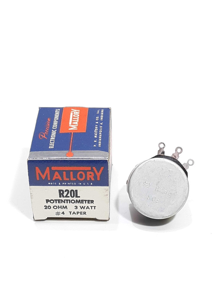 Mallory R20L Potentiometer 20 OHM 3W #4 Taper