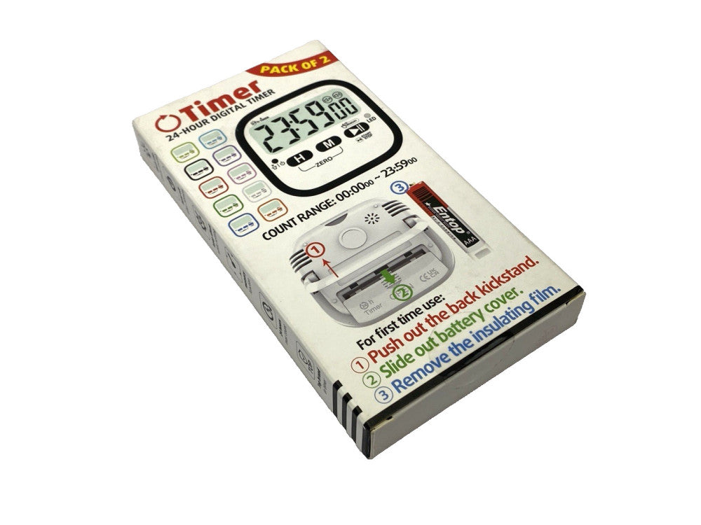 24 Hour Digital Kitchen Timer PACK OF 2