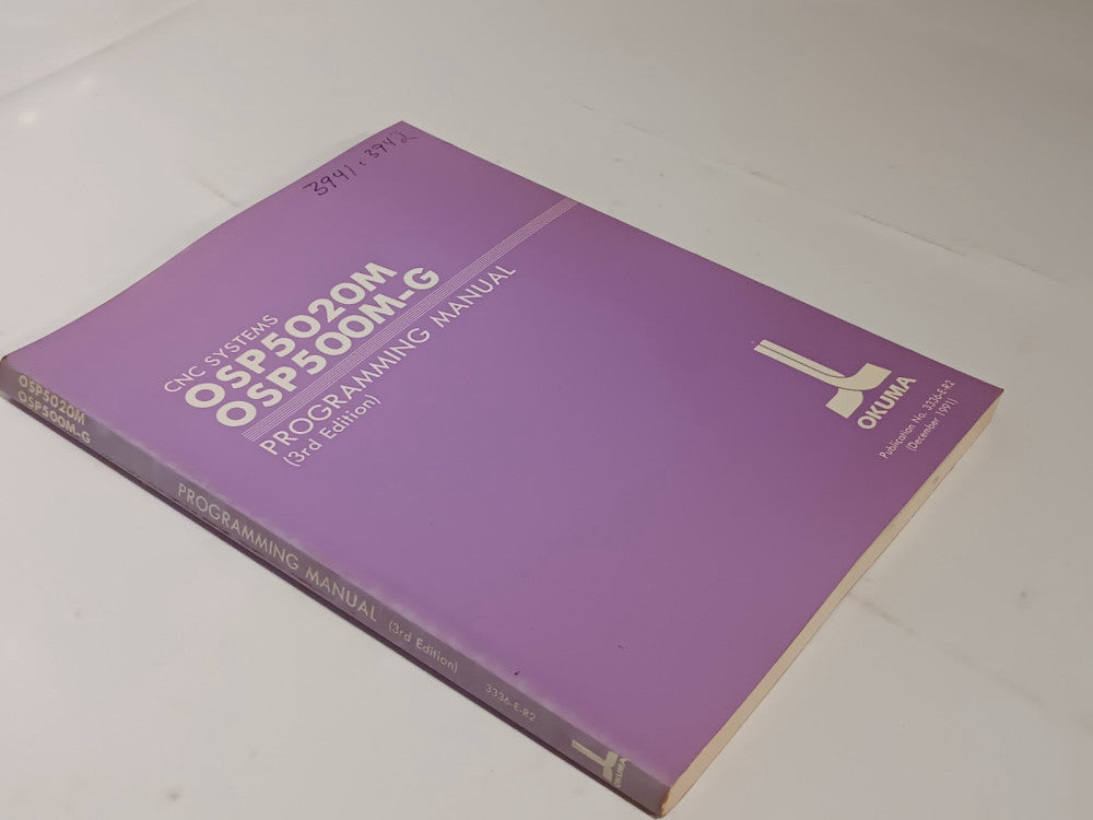 Okuma OSP5020M OSP500M-G Programming Manual 3rd Edition Pub No 3336-E-R2