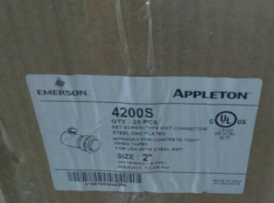 ( 20 PC CASE) NEW EMERSON 4200S EMT CONNECTOR *FREE SHIPPING*