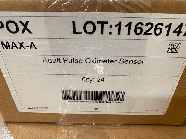 (Case of 24) Stryker MAX-A, Pulse Oximeter Sensor, Exp 02/2023 (NEW)