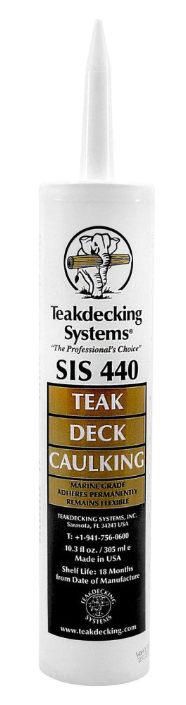 10oz Marine Caulk Cartridge, White - Premium Quality - SIS440 - for Teak Deck...