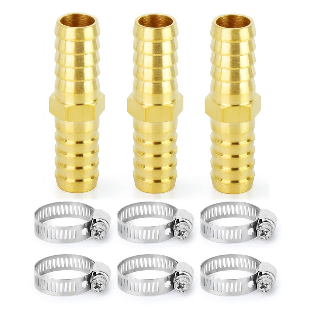 ChillWaves Brass Hose Barb Fittings, Splicer Mender Union 7/8" Barb x 7/8" Ba...