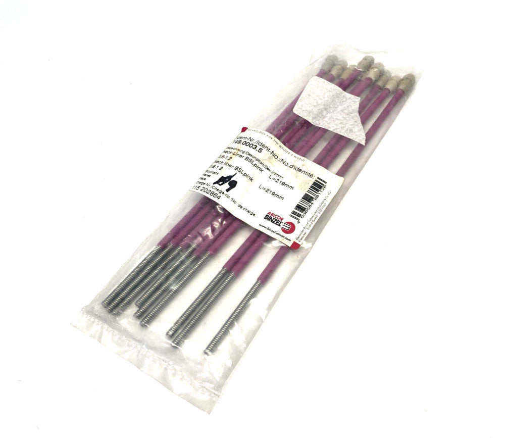 Abicor Binzel 149.0003 Steel Wire Neck-Liner 45 Deg. BSLpnk 0.8-1.2 L=219mm 9-PK