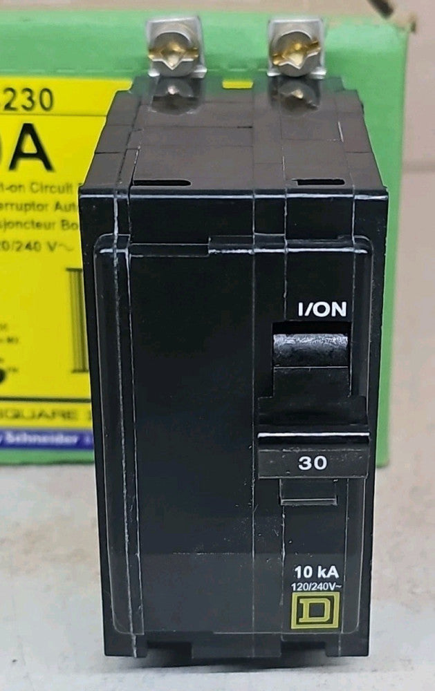 NEW Square D QOB230 Circuit Breaker 30 Amp 2 Pole 10 AIC 120/240 VAC Type QOB W#