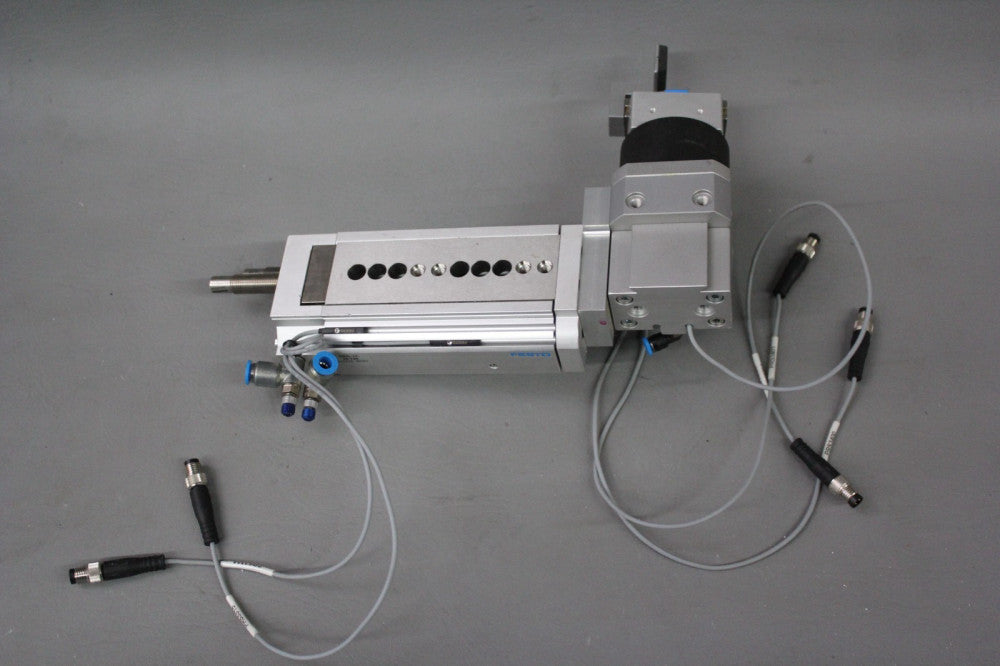 FESTO PNEUMATIC CYLINDER & GRIPPER ASSEMBLY HGDS-PP-16-YSRT-A-B DGSL-12-50-Y3A