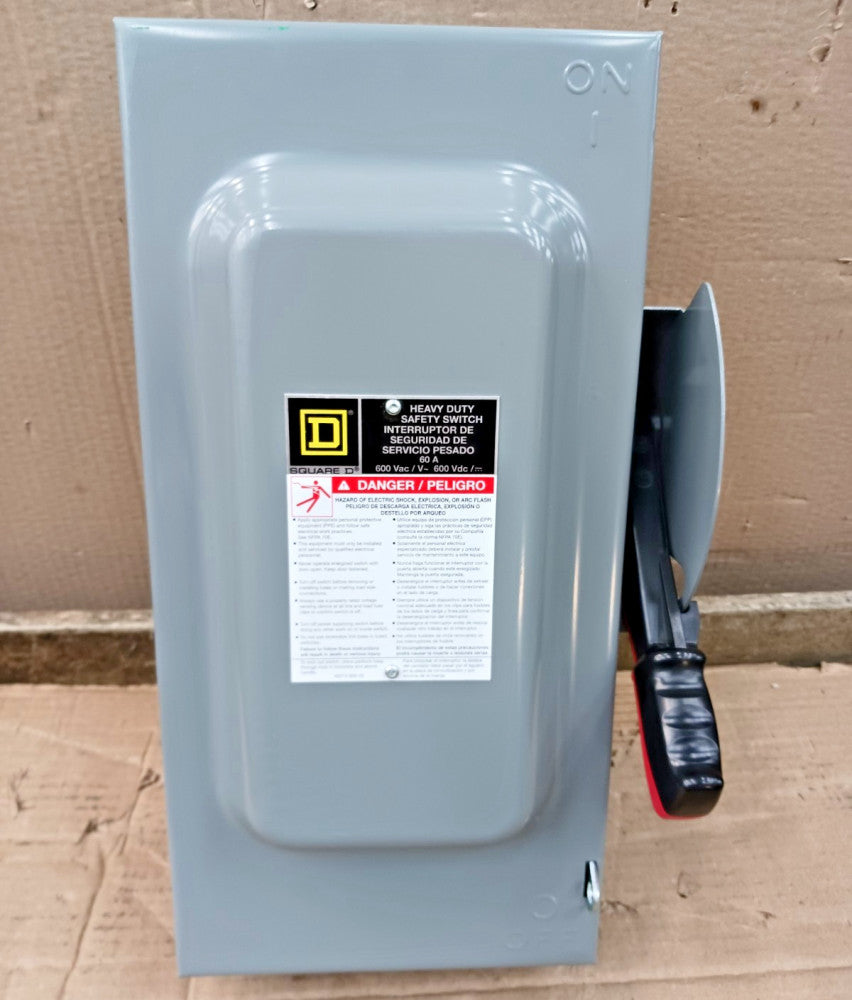 Square D H362 60 Amp Fusible Safety Disconnect Switch 3 Pole 600 Vac