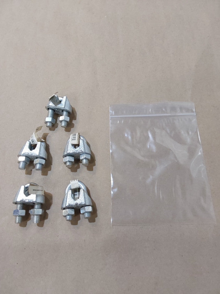 3/8" Galvanized Malleable Wire Rope Clips (5-Pack)