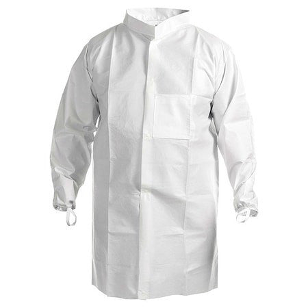 Kimtech 47651 Kimtech A7 Lab Coat, Sms, Snaps Closure, White, S, 30 Pk