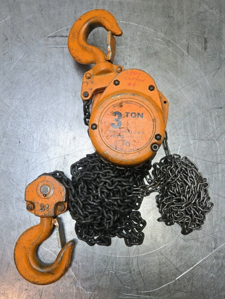 Kito 3 Ton Handyblock Manual Chain Hoist C1F-694 Used See Pictures