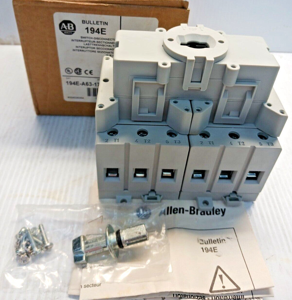 NEW ALLEN BRADLEY 194E-A63-1756 LOAD BREAK DISCONNECT SWITCH BASE 63A 60 25 HP