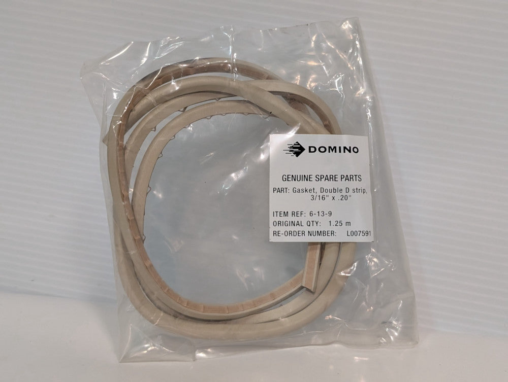 Domino L007591 Double D Strip Gasket with Adhesive, 3/16" x 0.20", 1.25M Length