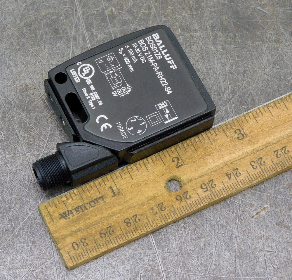 Balluff BOS 21M-PA-RH22-S4 Photoelectric Diffuse Sensor 30V DC 200mm BOS01Z8