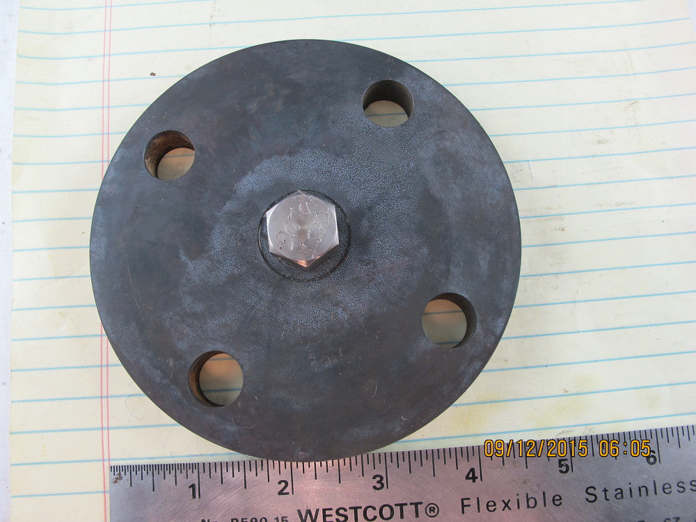 4 9/16” Blind FLANGE PLATE BLANK END CAP Class 150 & Test Plug 4 Bolt 2 ½” C-C #