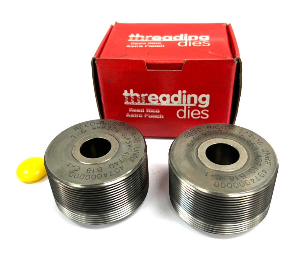 REED RICO 40740 THREAD ROLLING DIE 3/4"-16 UNRF LOT OF 2
