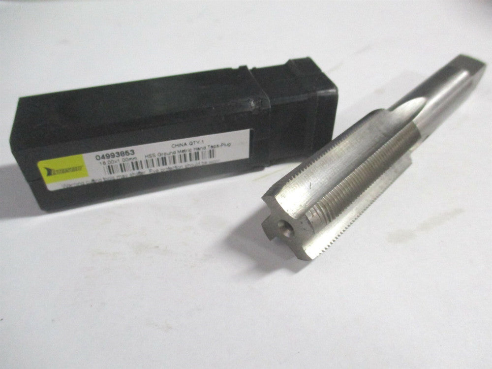 (JY4993853) M18x1.00 Plug RH D6 Bright HSS 4-Flute Straight Flute Hand Tap