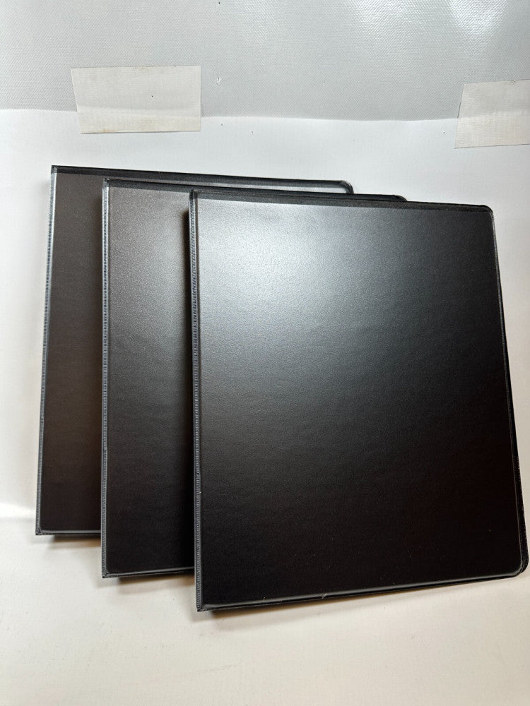 Spiral 11012PPBLKWPRR Round Ring 1/2" Binder Black Clear Overlay (Lot of 3) NEW