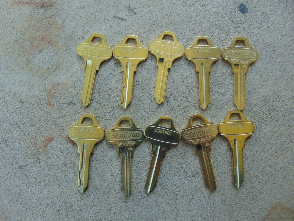 10 KEYS CONTROL EVEREST SCHLAGE C145 KEYS UNCUT LOCKSMITH
