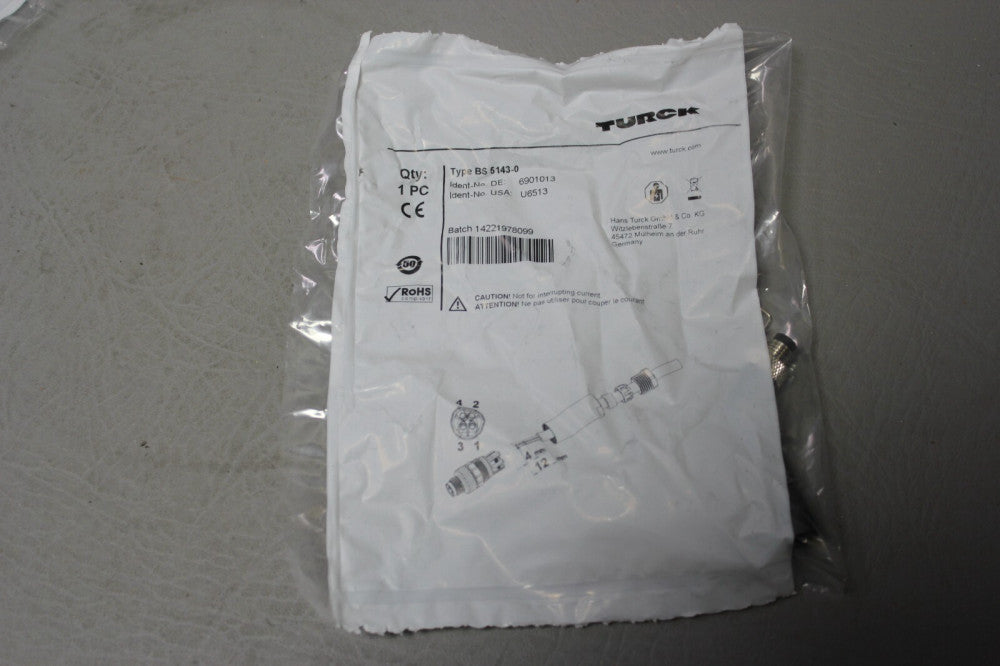 NEW TURCK FIELD WIREABLE CONNECTOR BS 5143-0 6901013