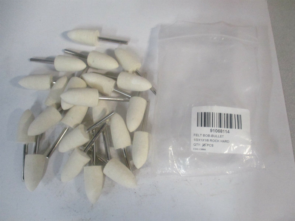 (516161) 1/2″ x 1/8″ Rock Hard Density Bullet Shaped Mounted Bob - Pack of 22