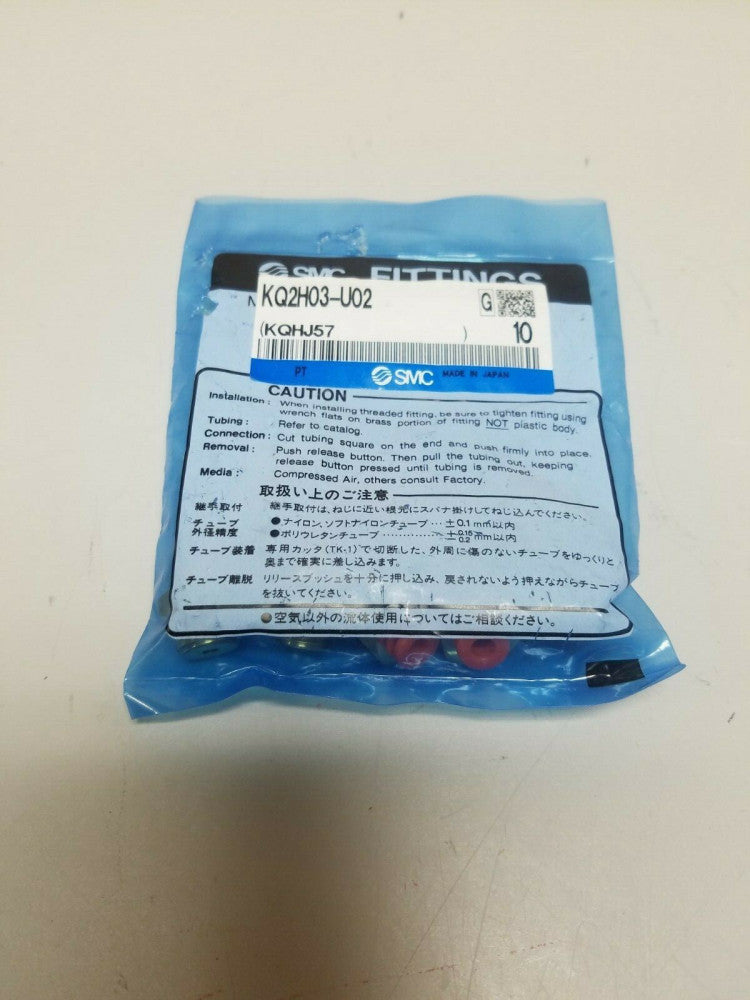 Lot 10 SMC KQ2H03-U02 Fittings 1/4 NPT 5/32