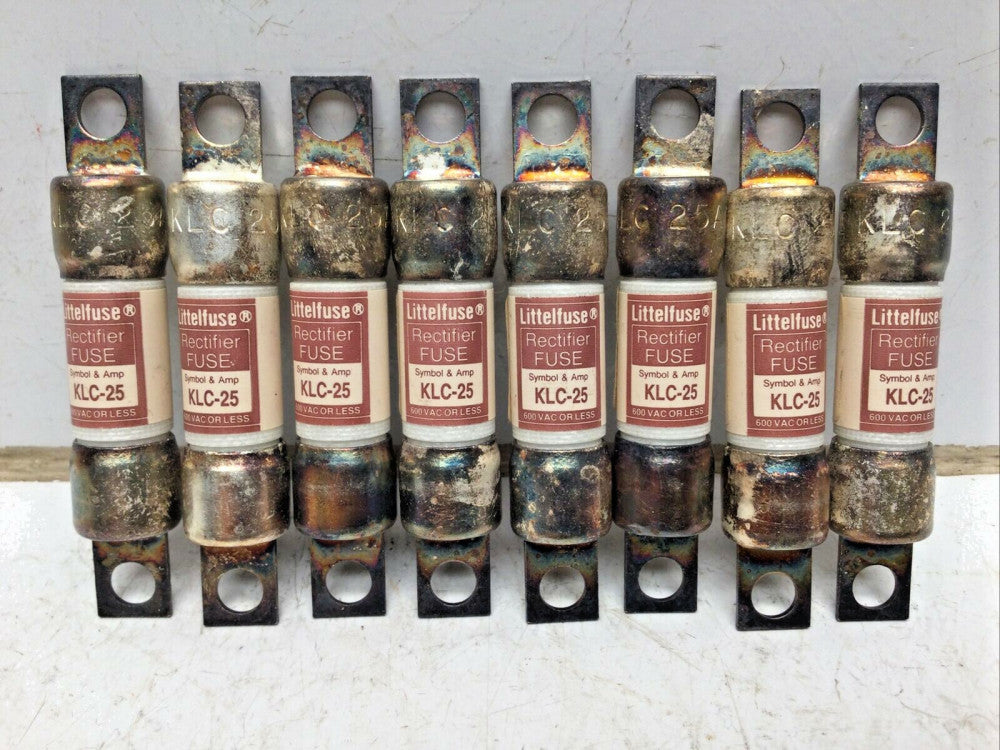 LITTELFUSE KLC-25 RECTIFIER FUSE 25 AMP 600VAC (LOT of 8)