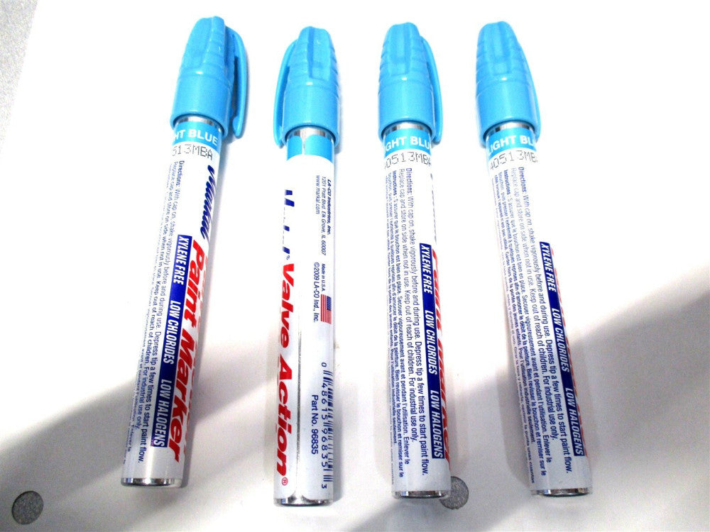 Markal (96835) Lt Blue Medium Bullet Tip Lead-Free Permanent Paint Marker - 4 PC