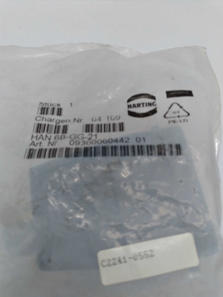 NEW Harting HAN 6B-GG-21 Connector Plug Housing 09300060442 01